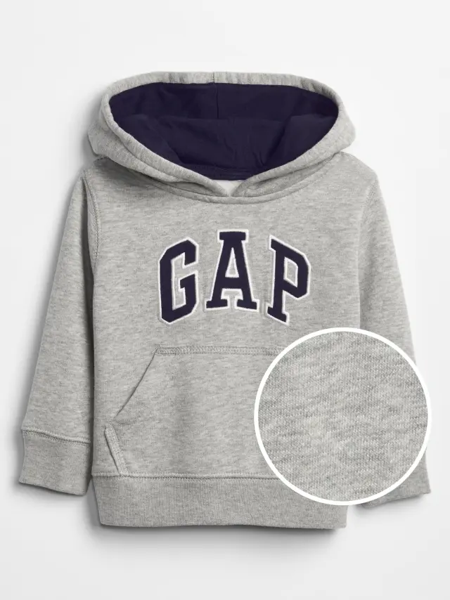 Γκρι babyGap Gap Logo Φούτερ με Κουκούλα gray and white marl