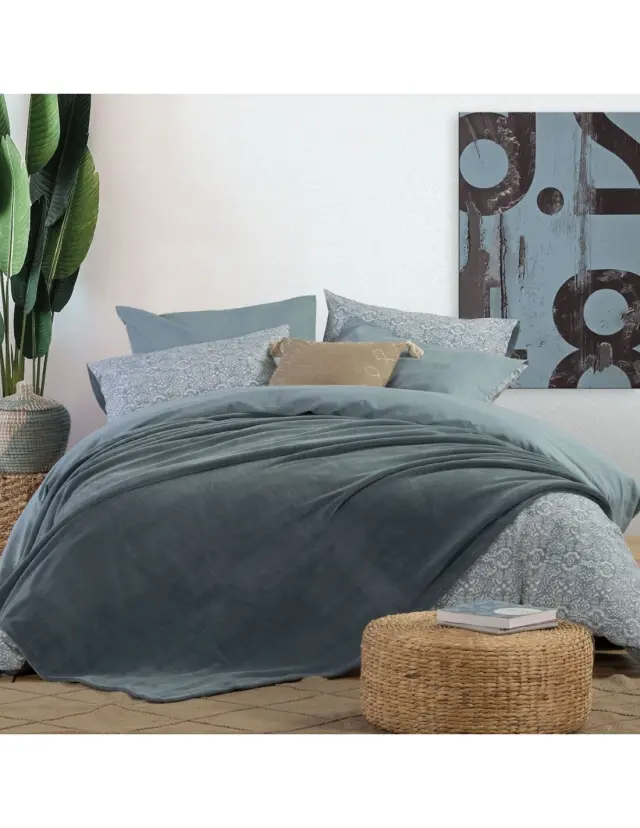 Κουβέρτα Μονή Fleece 160x220 Nef-Nef Homeware Cosy DUSTY BLUE 3