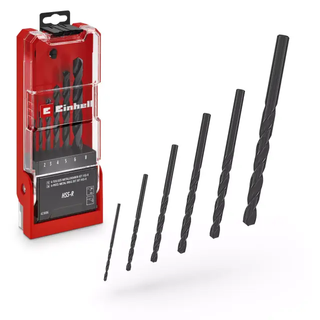 Einhell 49423006 - Σετ τρυπανιών μετάλλου HSS-R 6 τεμαχίων, Ø 2–8 mm
