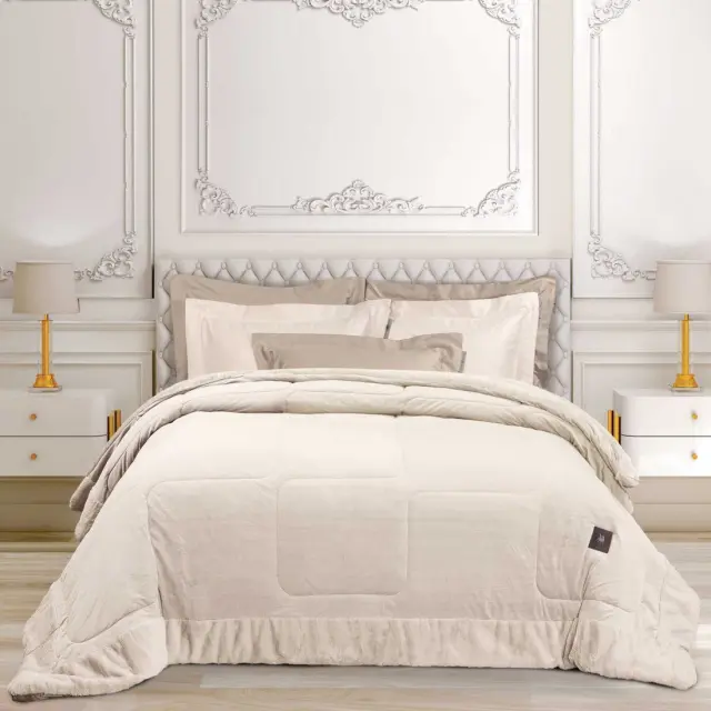 Κουβερτοπάπλωμα 240x250 King Size 700gsm Premium Greenwich Polo Club 3965 Ivory 100% Πολυέστερ