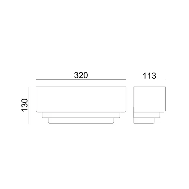 ΓΥΨΙΝΟ ΕΠΙΤΟΙΧΟ Φ/Σ1XΕ27 TABS 32x11,3x13CM / G85541W 2