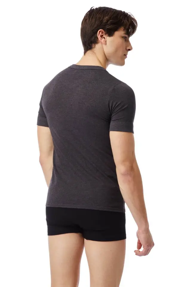 Minerva Sporties Κοντομάνικη Ανδρική Φανέλα 2Pack 12013-160 - ΑΝΘΡΑΚΙ-ΜΑΥΡΟ - XL 2