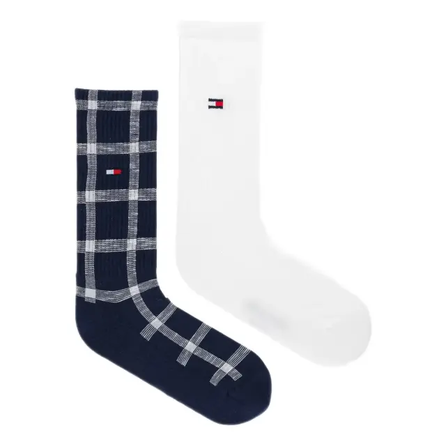Tommy Hilfiger Ανδρικές Κάλτσες Tartan - 2 Ζεύγη, Χρώμα Σκούρο Μπλε 3