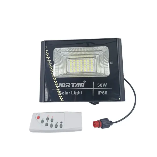 Jortan RL-JT-BJ50W-TZ Στεγανός Ηλιακός Προβολέας LED 50W Ψυχρό Λευκό 6500K με Τηλεχειριστήριο