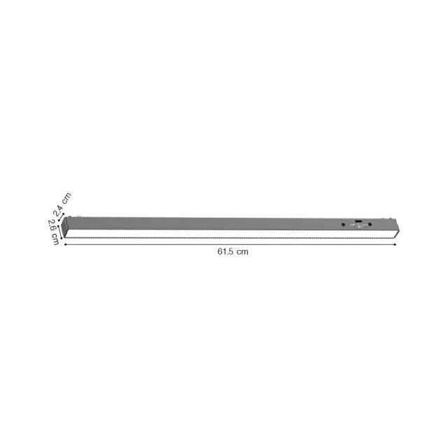 Inlight Γραμμικό φωτιστικό LED 20W 3CCT για Ultra Thin ράγα σε μαύρη απόχρωση D:61,5X2,6X2,4cm (TMU0060-Black) 2