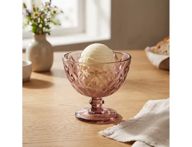 Γυάλινο Μπολ Παγωτού Lea Secret De Gourmet με χωρητικότητα 300ml και διαστάσεις 11x11x10.2cm - Pink 203479C