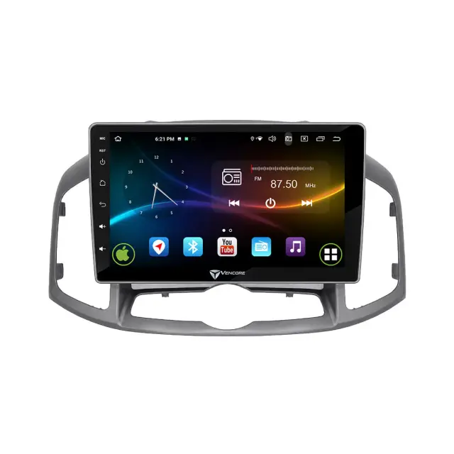 VenCore Οθόνη Multimedia Android 15 9" 9109A MTK6762 Octa-Core 2GB/32GB IPS με Πρόσοψη, CarPlay, Android Auto και Υποστήριξη Κάμερας Οπισθοπορείας AHD για Chevrolet Captiva 2012-2016 – Ασημί (3236-10007-0703S) 2