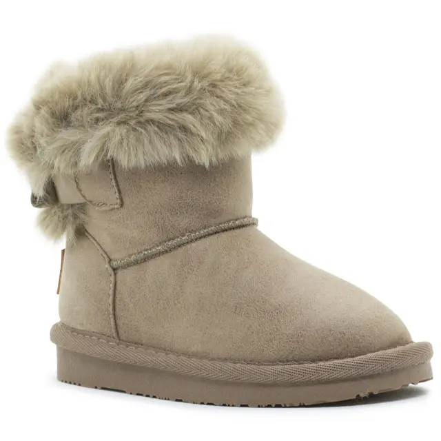 Μπότα Conguitos Taupe με γούνα και πεταλούδα στρας Ossh140126 - 31 2