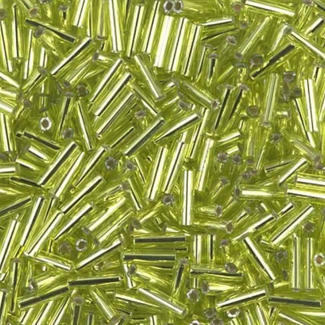 Χάντρα Miyuki Glass Bugles - 014 - Silver Lined Chartreuse 6mm - 10gr