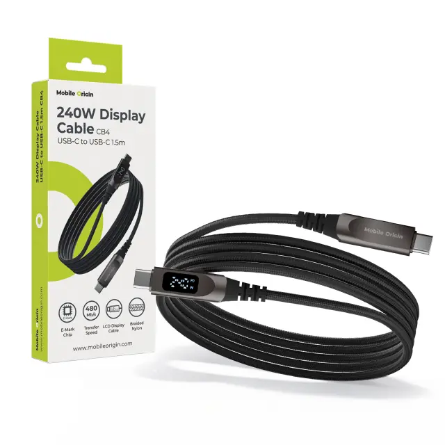 Mobile Origin 240W Display Cable USB-C to USB-C 1.5m CB4