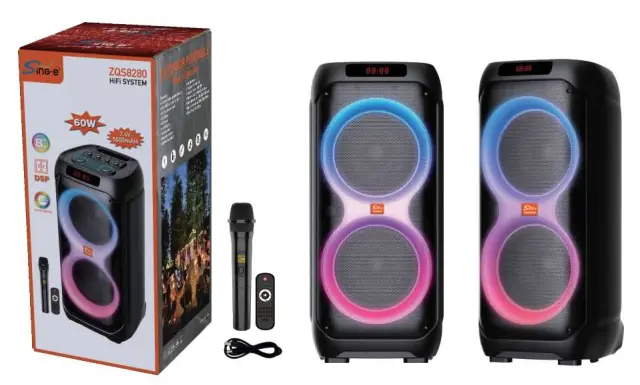 Φορητό ηχείο subwoofer με μικρόφωνο Karaoke - ZQS8280 - 160019 3