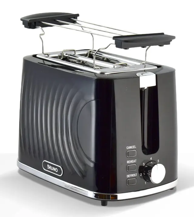 BRUNO φρυγανιέρα BRN-0274, 2 θέσεων, 900W, με σχάρα ψησίματος, μαύρη