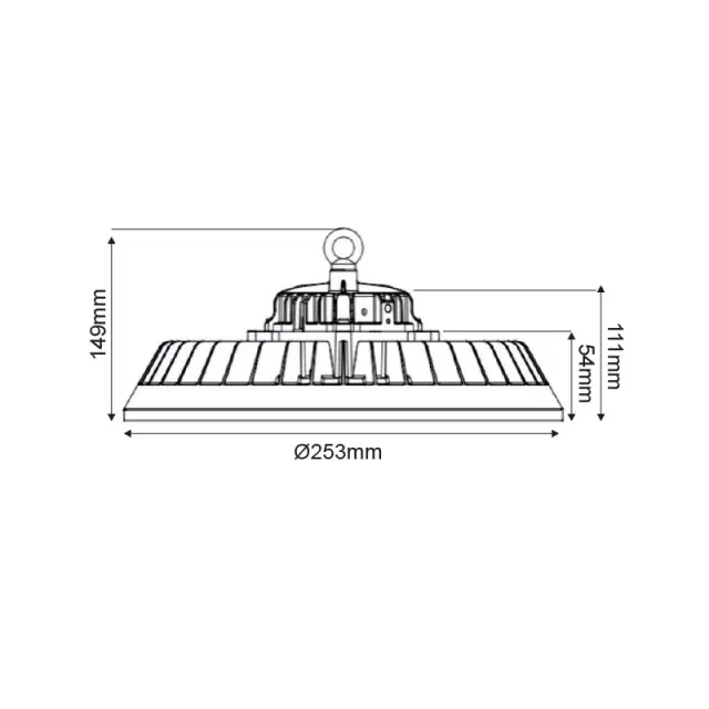 LED HIGH BAY ΦΩΤΙΣΤΙΚΟ ΚΑΜΠΑΝΑ ΜΑΥΡΟ 230V AC 60 & 80 & 100W 5000K 200LM/W 90° IP65 Ra70 50.000HRS / MERIL681050 2