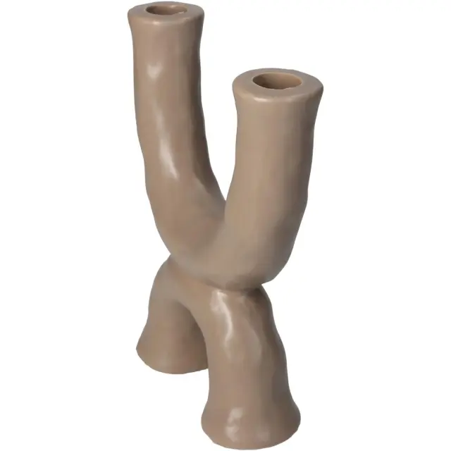 Κηροπήγιο Μπεζ Κεραμικό 16.5x5.5x21.5cm 3