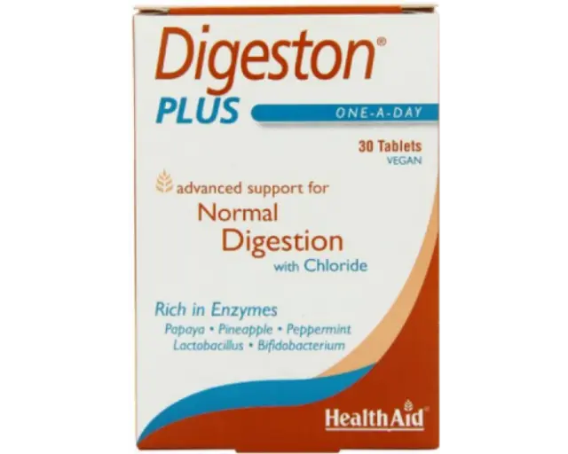 HEALTH AID Digeston Plus Συμπλήρωμα με συνδυασμό πεπτικών ενζύμων με προβιοτικά, 30 tabs