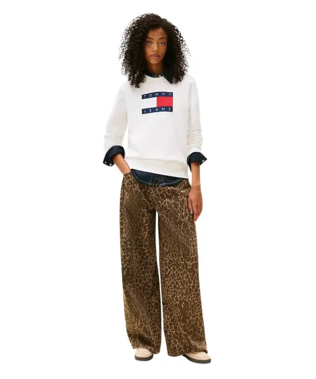 Tommy Hilfiger - Γυναικείο Φούτερ Tonal Flag Sweatshirt Regular Fit DW0DW22564-YBL Εκρού - S 3