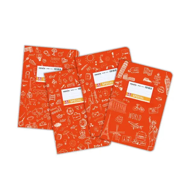 Typotrust Τετράδιο Doodles Ριγέ 17x25 Πορτοκαλί 50 φύλλων (4305)
