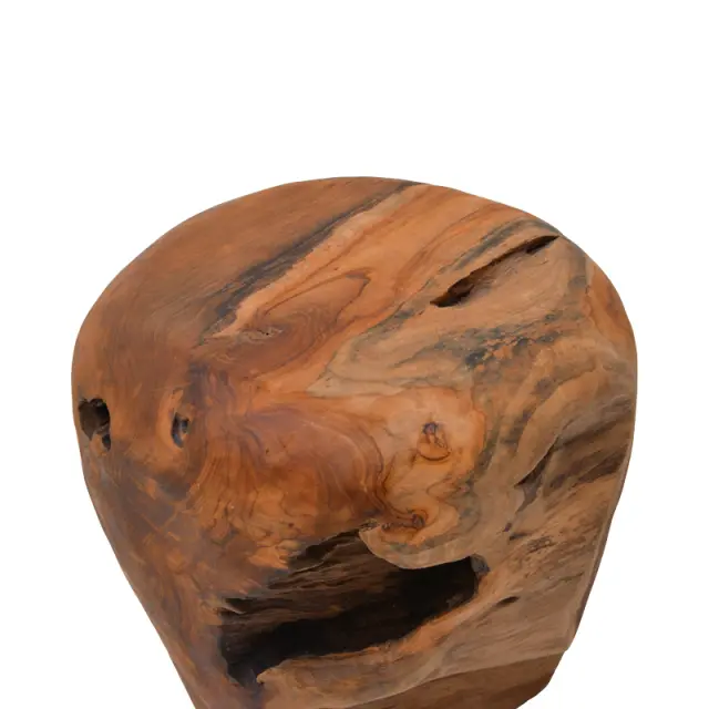 Σκαμπό Bolare pakoworld teak ξύλο σε φυσική απόχρωση Φ40x35εκ 3