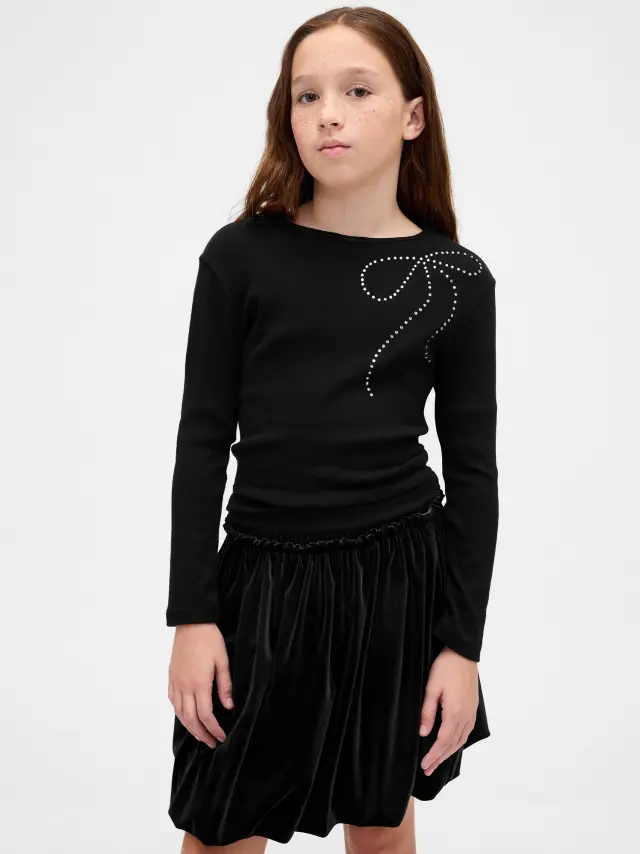 Παιδική Embellished Μπλούζα True black