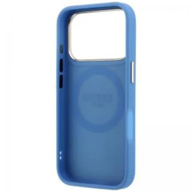 Θήκη TPU & PC Guess Apple iPhone 18 Pro/ 17 Pro MagSafe Leather Stripe Round Classic Logo Μπλε N71806 3