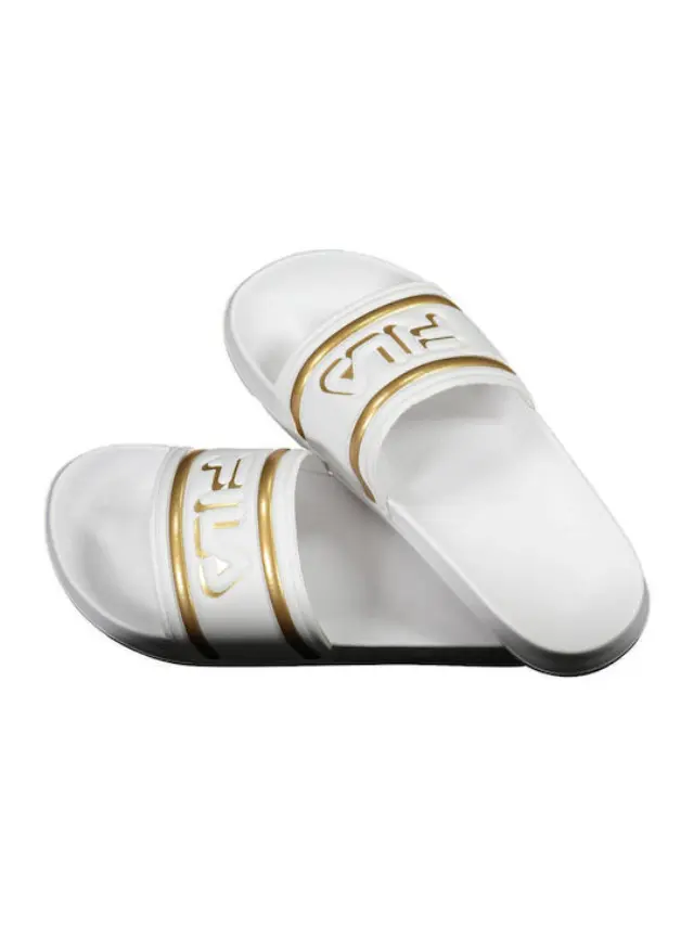 Fila Morro Bay Logo Slipper Women Slides White-Gold FFW0102.13069 - 41 3
