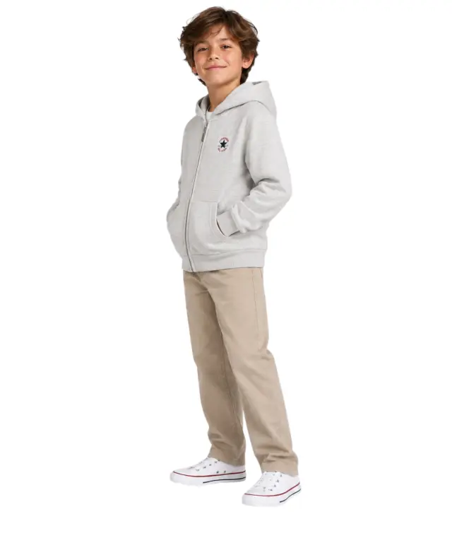 Converse - Παιδική Ζακέτα Φούτερ Chuck Taylor Patch Oversized Fit 9CJ814-X58 Γκρι 3