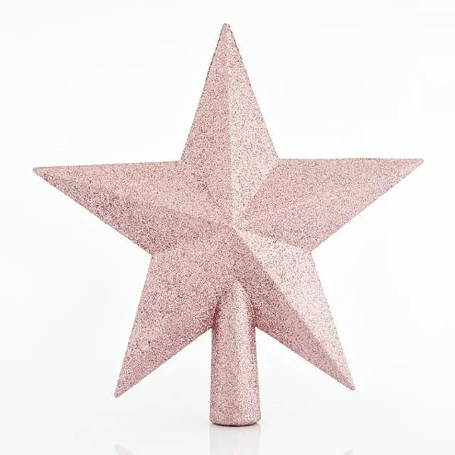 Κορυφή Δέντρου Αστέρι Με Glitter Ροζ Πλαστικό 20cm