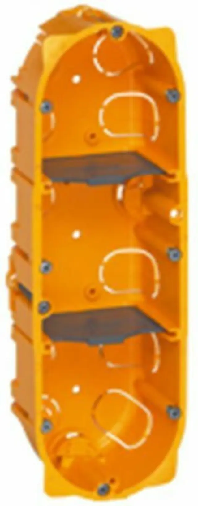 Flush mounting box Batibox - 3 gang German std - depth 50 mm - dry partitions