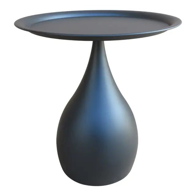 Βοηθητικό τραπέζι Samino pakoworld μέταλλο σε μαύρη απόχρωση Φ39x46εκ 2