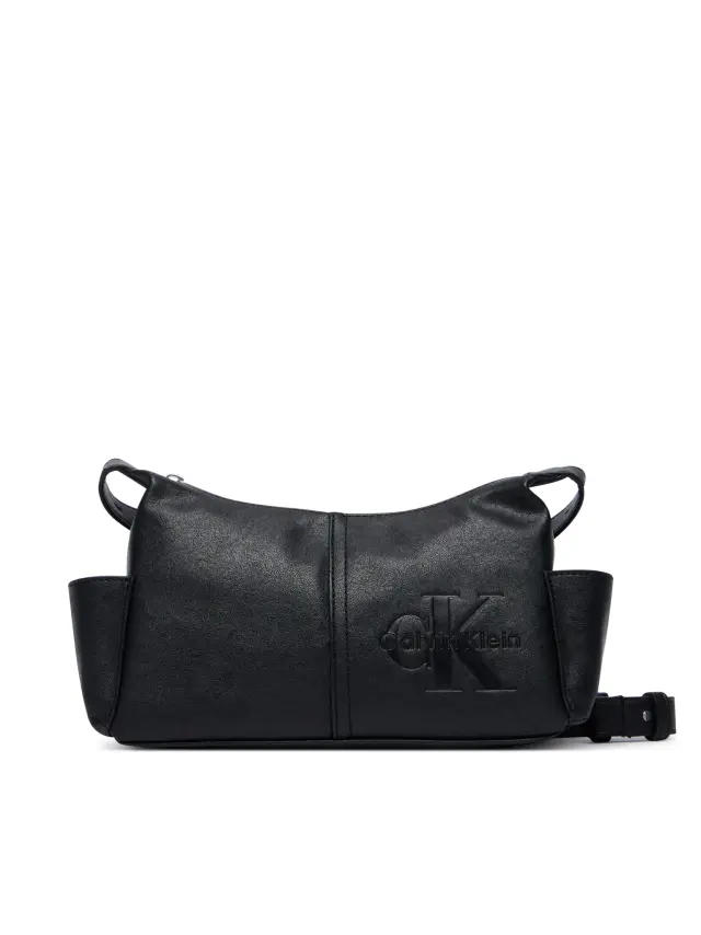 Calvin Klein Pockets Monologo Crossbody Μαύρο