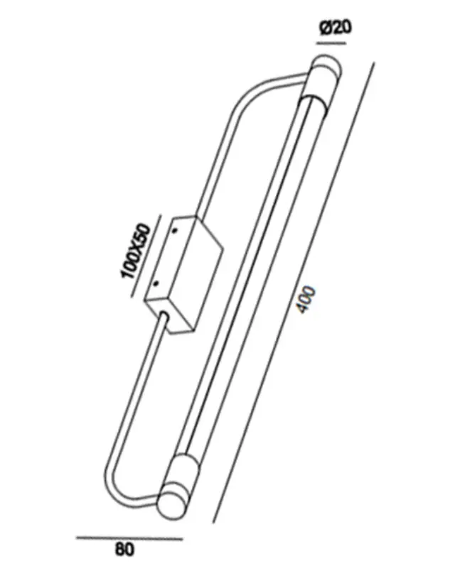 Rapallo 3552-21 απλίκα μπάνιου 40cm ip44 Χρώμιο 2