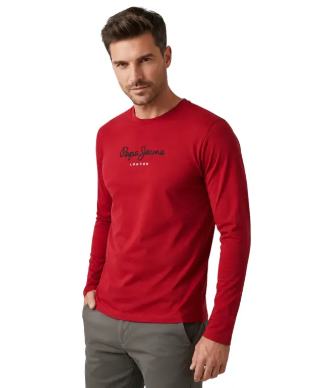 Pepe Jeans - Ανδρική Μπλούζα Φούτερ Eggo Long PM5010312-287 Κόκκινο 3