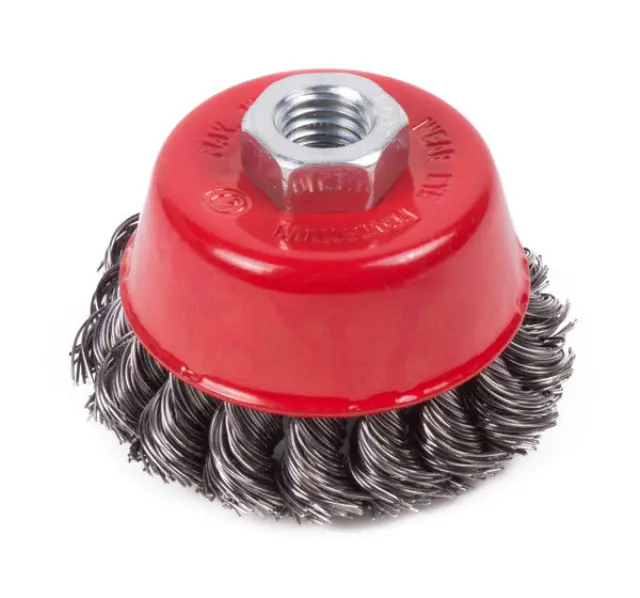 Wire cup brush twisted, grinder 75 mm