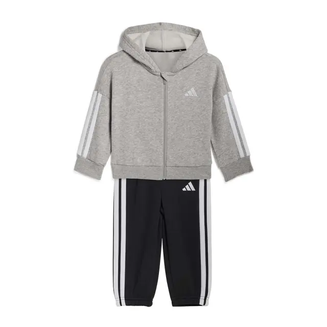adidas Sportswear Infant's 3Stripes Full-Zip Fleece Jogger Set Μαύρο - Γκρι JY8589 (adidas Sportswear) - 92