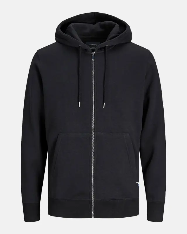 JACK & JONES JJESOFT BASIC SWEAT ZIP HOOD NOOS #000000