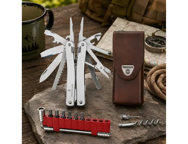 Ελβετικό Πολυεργαλείο Victorinox Tool Spirit X Plus με θήκη, 36 λειτουργίες και μήκος 10.5cm - Silver 3.0236.L