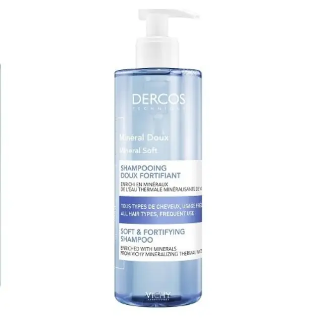 Vichy Dercos Mineral Soft & Fortifying Shampoo All Hair Types Απαλό Σαμπουάν Καθημερινής Χρήσης για Όλους τους Τύπους Μαλλιών, 400ml