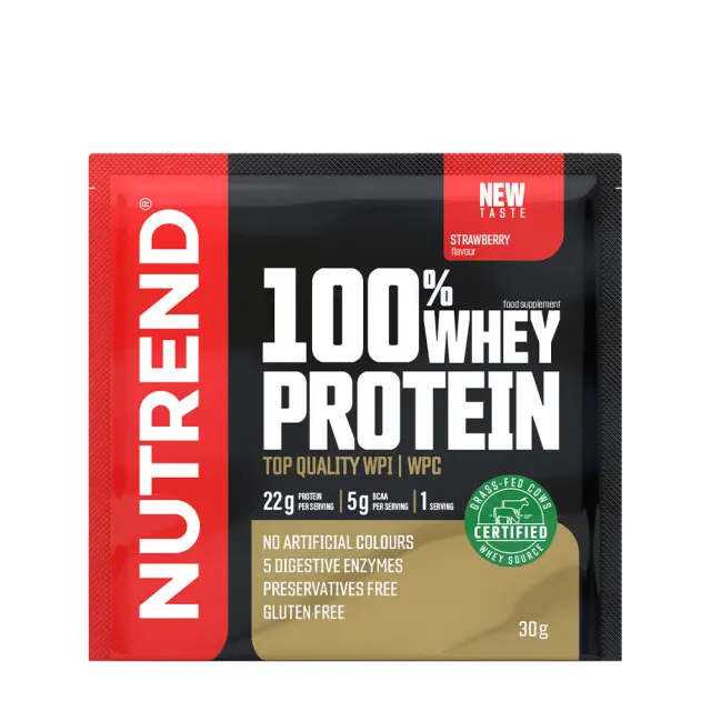 Nutrend 100% Whey Protein Strawberry, 30 g