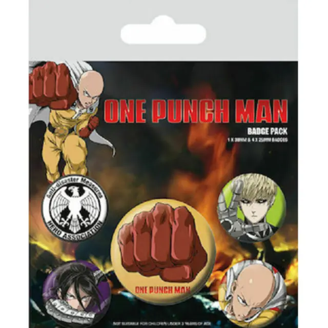 Pyramid Σετ Κονκάρδες ONE PUNCH MAN - Pack 5 Badges - Destructive (BP80648)
