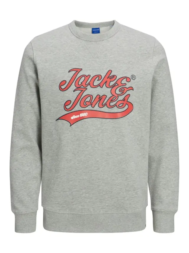 JORBECKS SWEAT CREW NECK light grey melange - S