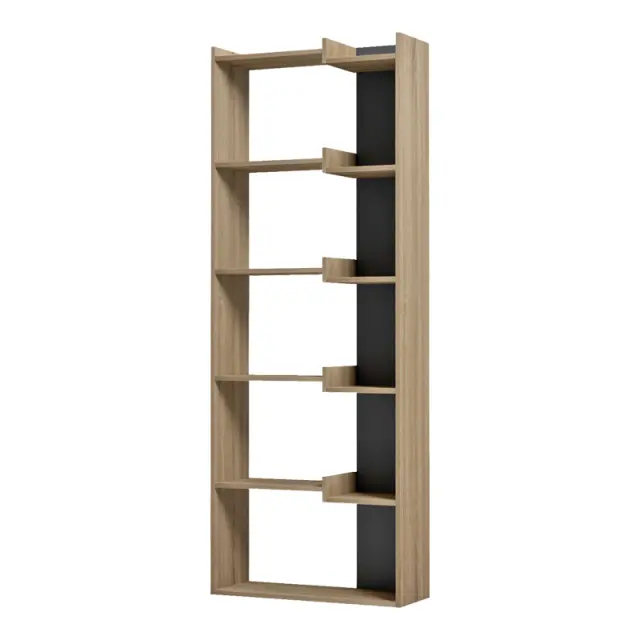 Βιβλιοθήκη Corpus pakoworld sonoma - ανθρακί 61x22x162εκ 3