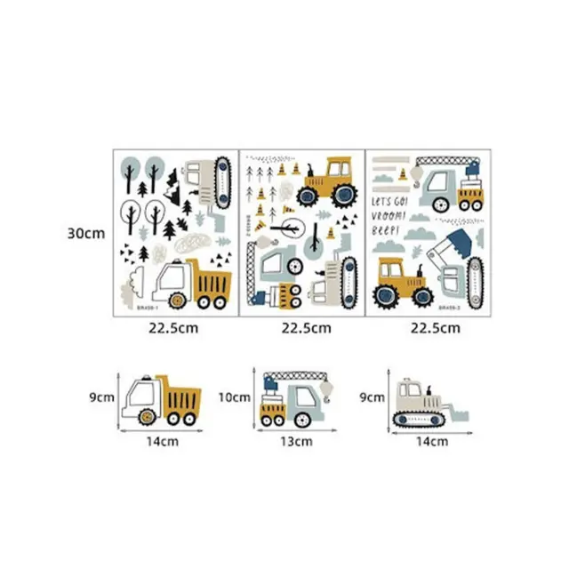 Παιδικά Αυτοκόλλητα Τοίχου Sipo Tractors-Excavators 5904717761344 3