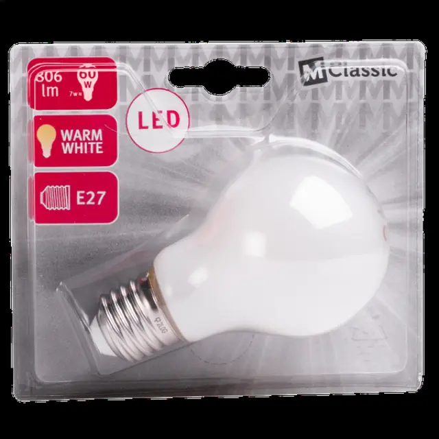 LED Bulb Filament E27 7W A60 2700K 806lm FR