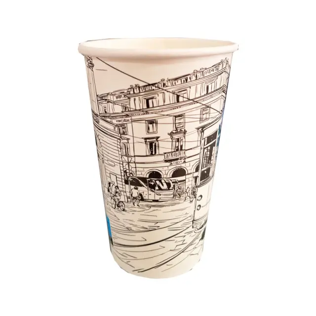 Χάρτινα ποτήρια CITY LIFE 12oz 300ml ΖΕΣΤΟΥ-ΚΡΥΟΥ - 50 τεμάχια 3