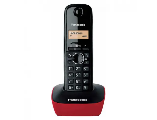 Ασύρματο Ψηφιακό Τηλέφωνο Panasonic KX-TG1611GRR Μαύρο-Κόκκινο με Αναγνώριση Κλήσης, Λειτουργία Αφύπνισης και Φωτιζόμενη Οθόνη 2