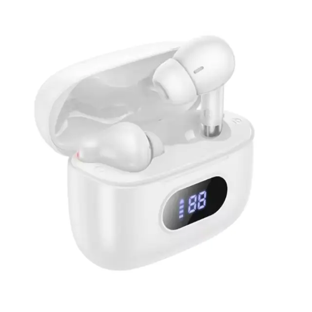 Hoco In-ear Bluetooth Handsfree Ακουστικά με Θήκη Φόρτισης Λευκά EQ2 Plus