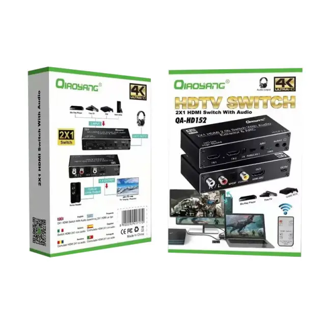 Qiaoyang HDTV switch Διακόπτης 2x1 HDMI με ήχο QA-HD152 5758