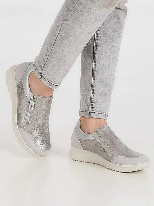 Imac Sneakers Γυναικείο δέρμα/δέρμα Nubuck Ασημί IMA/556020 ACCIAIO - 39 2