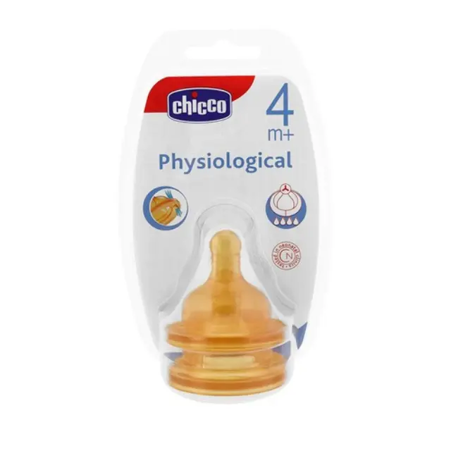 Chicco Physiological Θηλές Μπιμπερό από Φυσικό Καουτσούκ (Latex) Ροή Φαγητού, 2τμχ 2