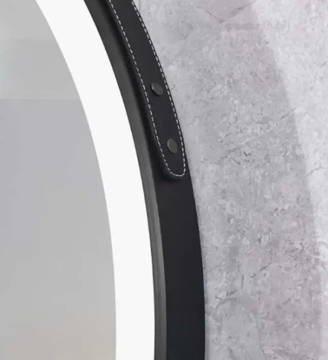 ΚΑΘΡΕΦΤΗΣ ΜΠΑΝΙΟΥ ΜΕ ΙΜΑΝΤΑ LED ΑΦΗΣ MIRRORLUX SELENE S-4676B ΣΤΡΟΓΓΥΛΟΣ Φ-800MM ΜΑΥΡΟΣ 3